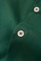 Barocco Capri Men's Linen Long Sleeve Shirt - Hunter Green