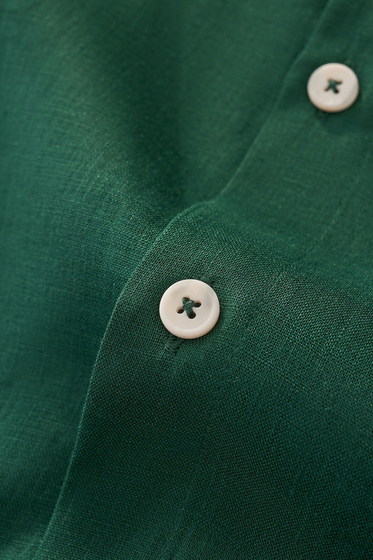 Barocco Capri Men's Linen Long Sleeve Shirt - Hunter Green