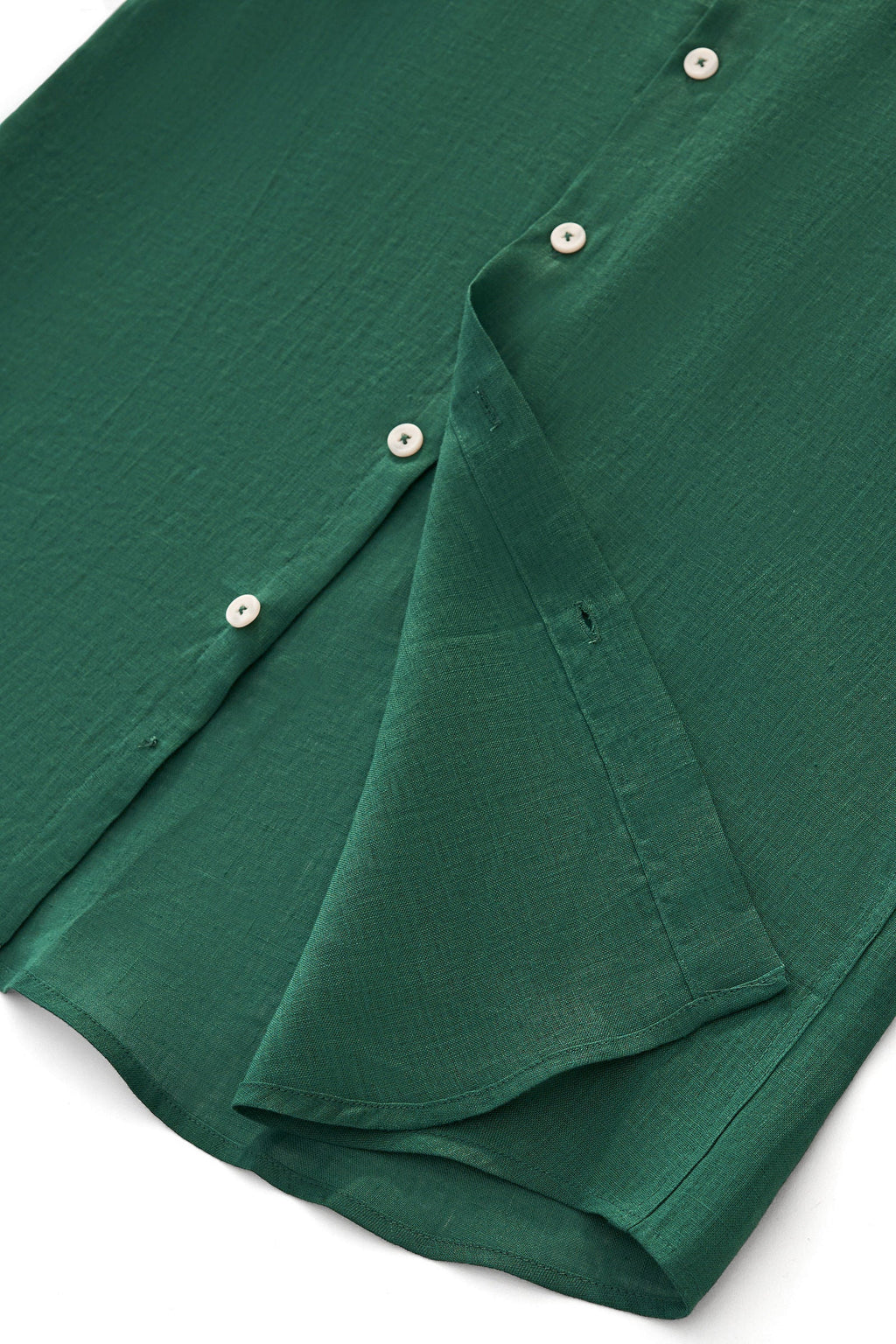 Barocco Capri Men's Linen Long Sleeve Shirt - Hunter Green