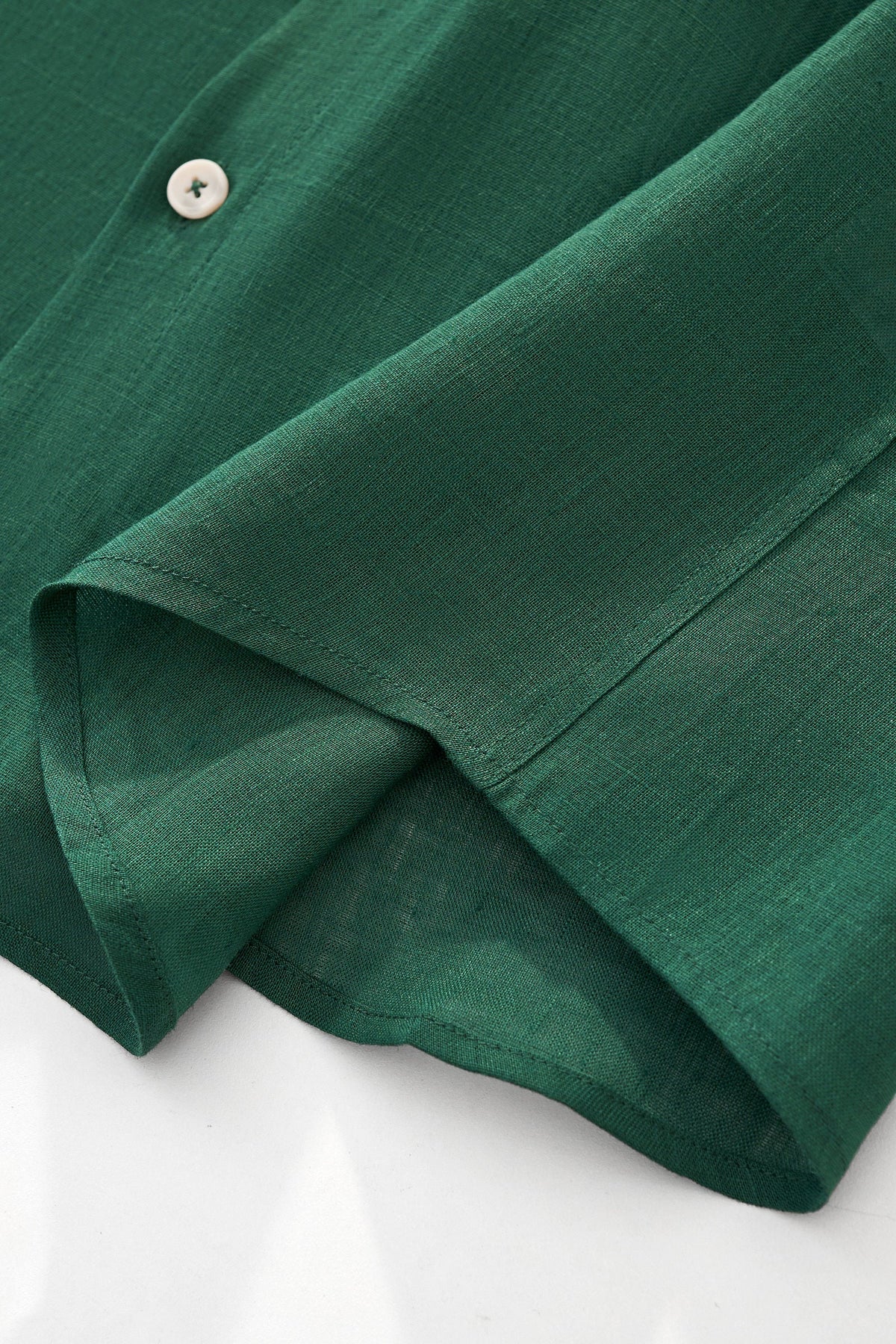 Barocco Capri Men's Linen Long Sleeve Shirt - Hunter Green