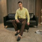 Barocco Capri Men's Linen Long Sleeve Shirt - Canary