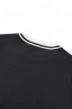 Halo Contrast Collar Knit LS BLACK