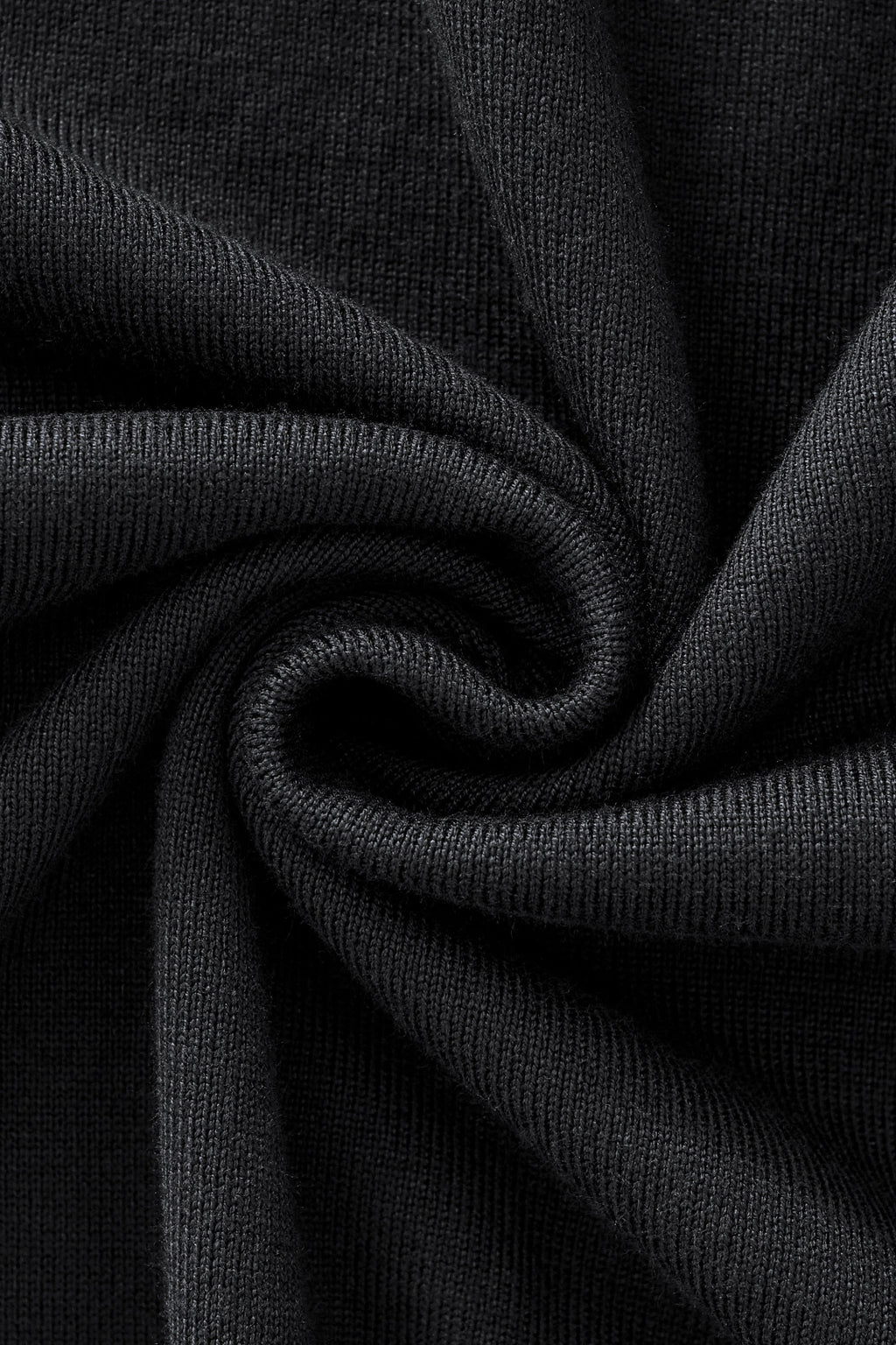 Halo Contrast Collar Knit LS BLACK
