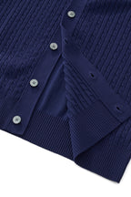 Marquee Cable Knit Cardigan LS NAVY