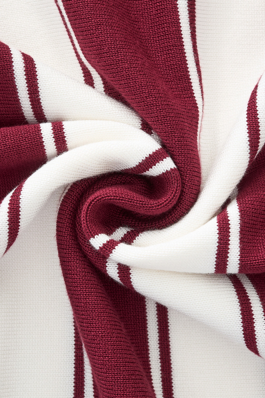 Vanguard Stripe Knit Polo LS WINE
