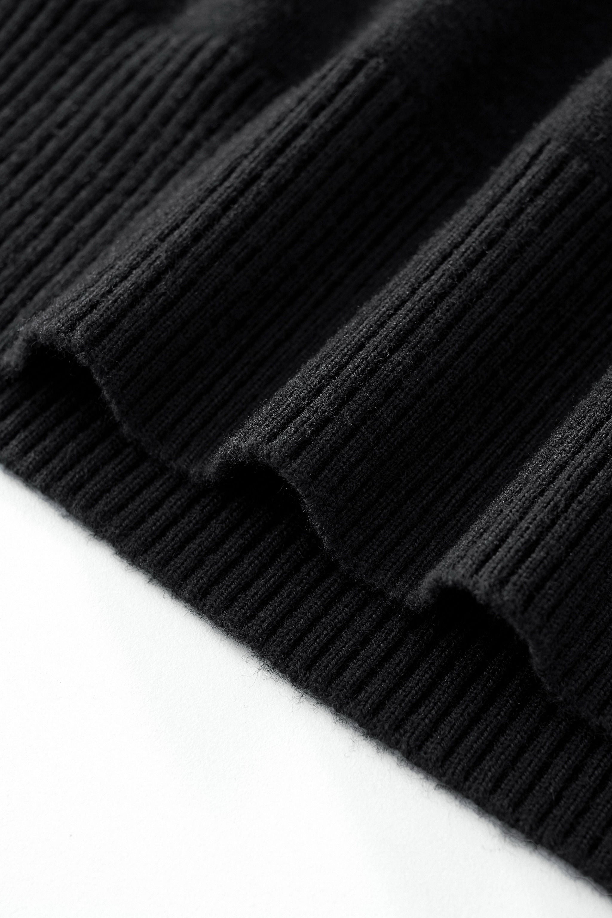 Monarch Tipped Collar Knit Polo LS BLACK