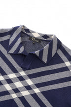 Paramount Lattice Knit Polo LS NAVY