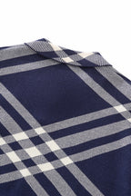 Paramount Lattice Knit Polo LS NAVY