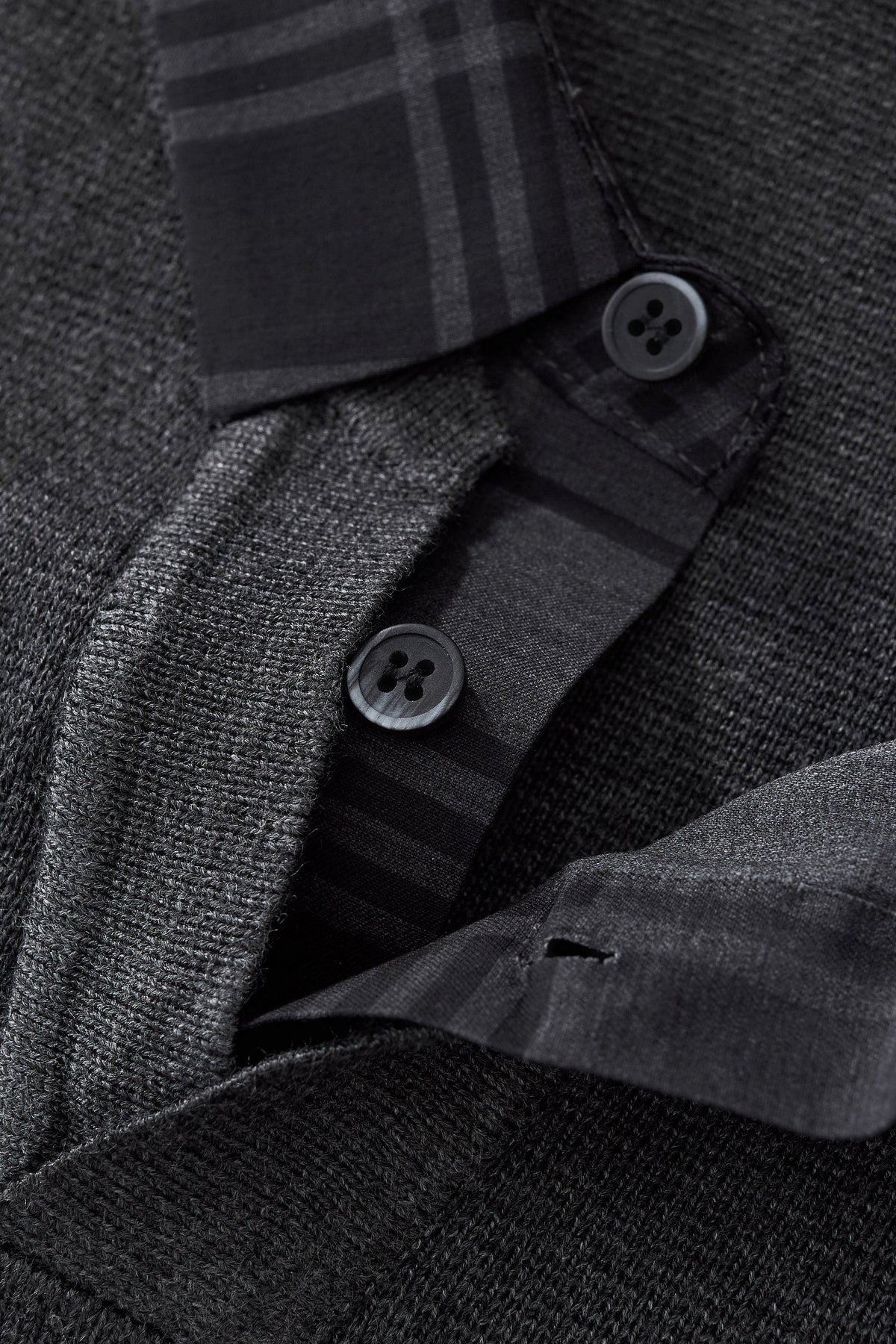 Dual-Layer Knit Fusion LS Sweater Shirt GREY