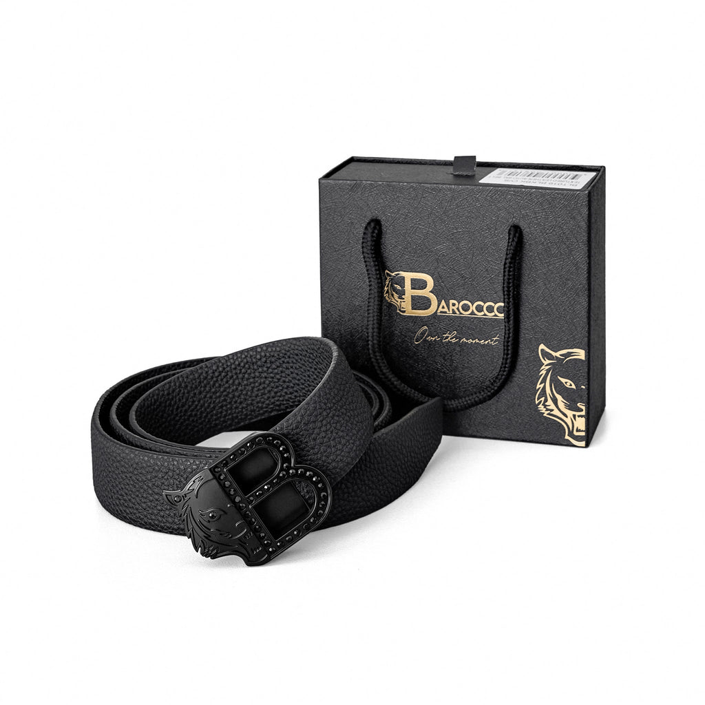 Pebbled Leather Auto BKL Belt – Black Edition BLACK/BLACK
