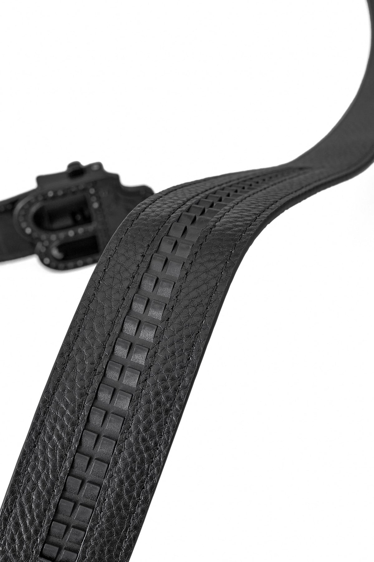 Croc-Embossed Auto BKL Belt BLACK/BLACK