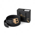 Smooth Leather Auto Buckle Belt – Gold Edition GOLD/BLACK