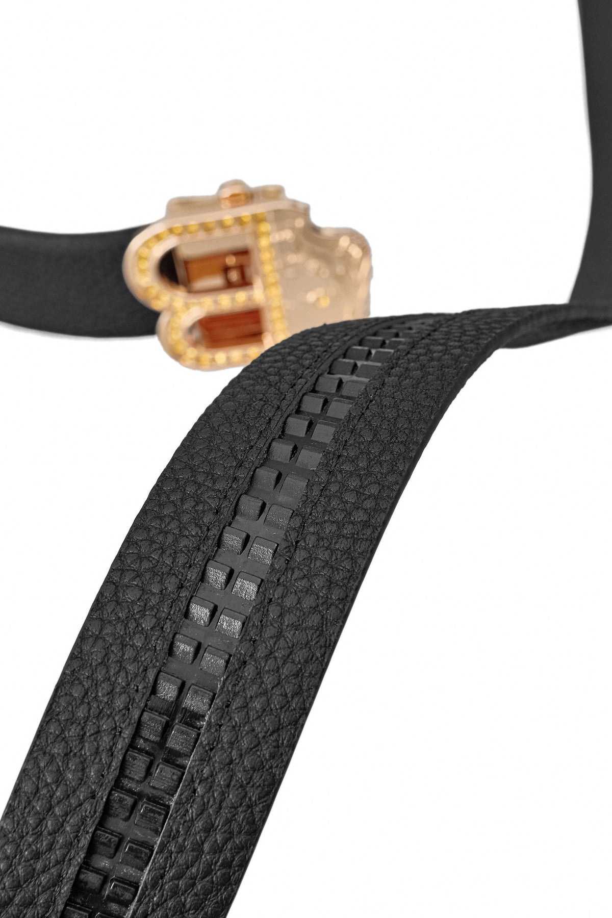 Pebbled Leather Auto BKL Belt – Gold Edition GOLD/BLACK