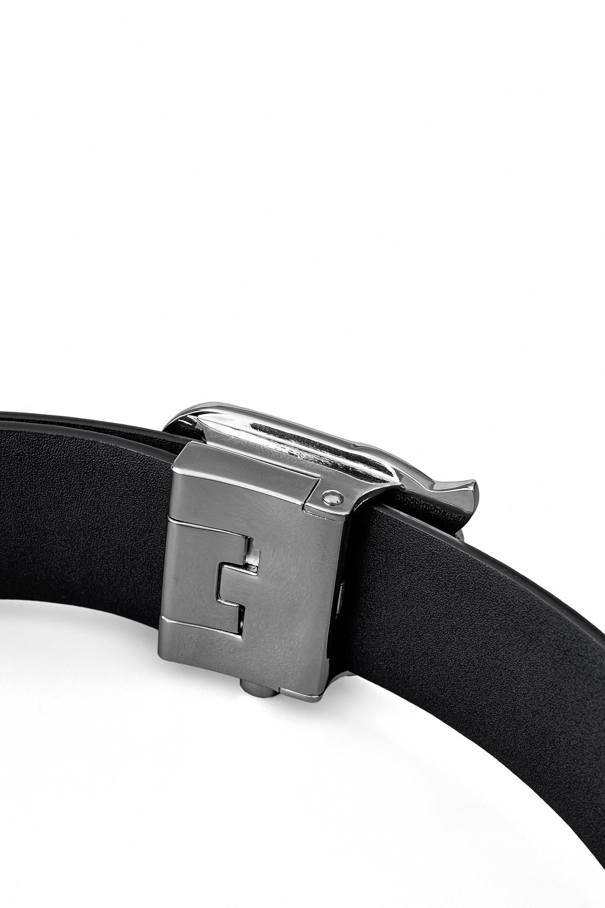 Flat Leather Auto BKL Belt – Silver Ed. SILVER/BLACK