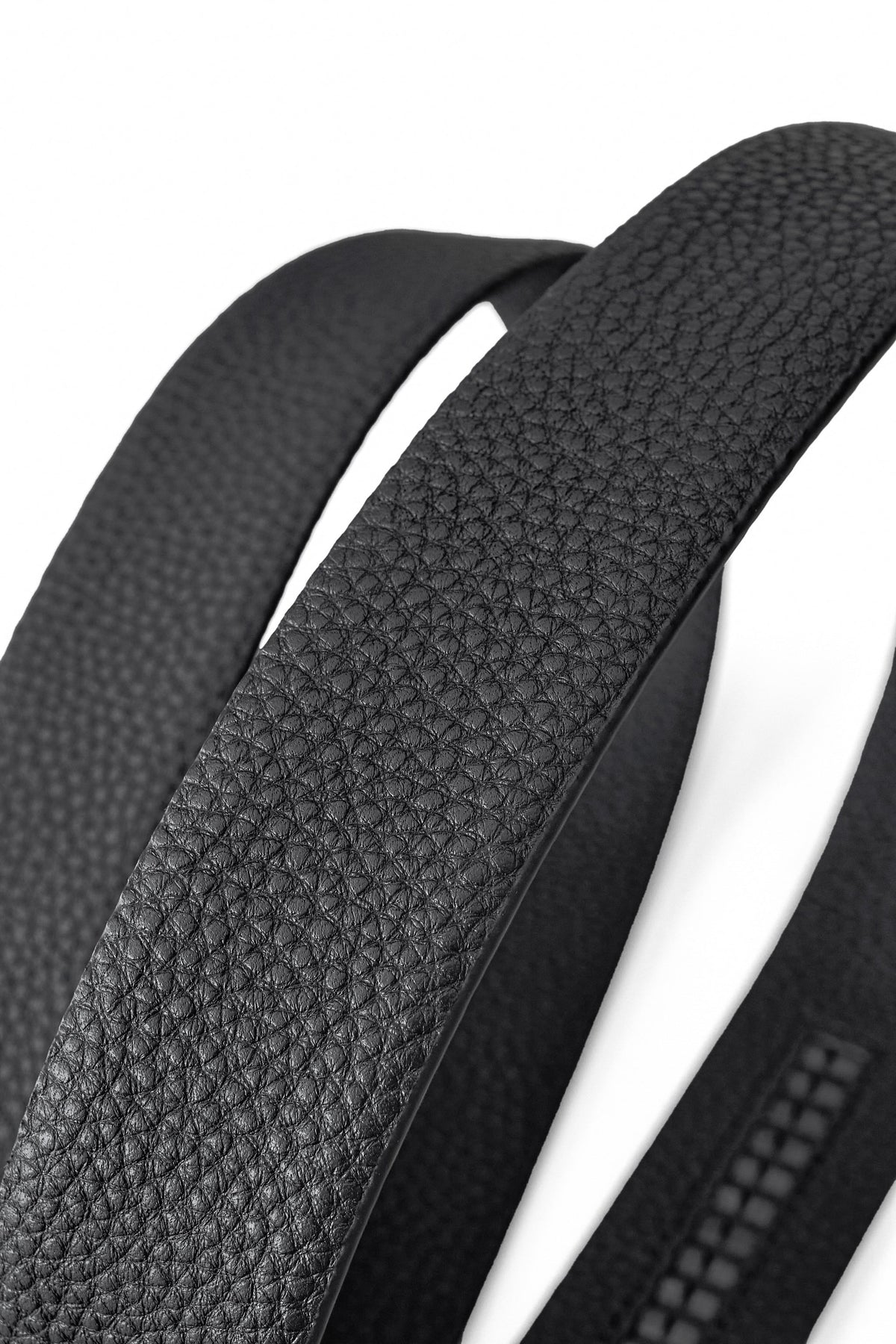 Pebbled Leather Auto BKL Belt – Silver Ed. SILVER/BLACK