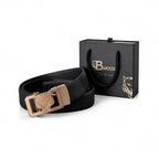Flat Leather Lion Auto BKL Belt – Gold Ed. GOLD/BLACK
