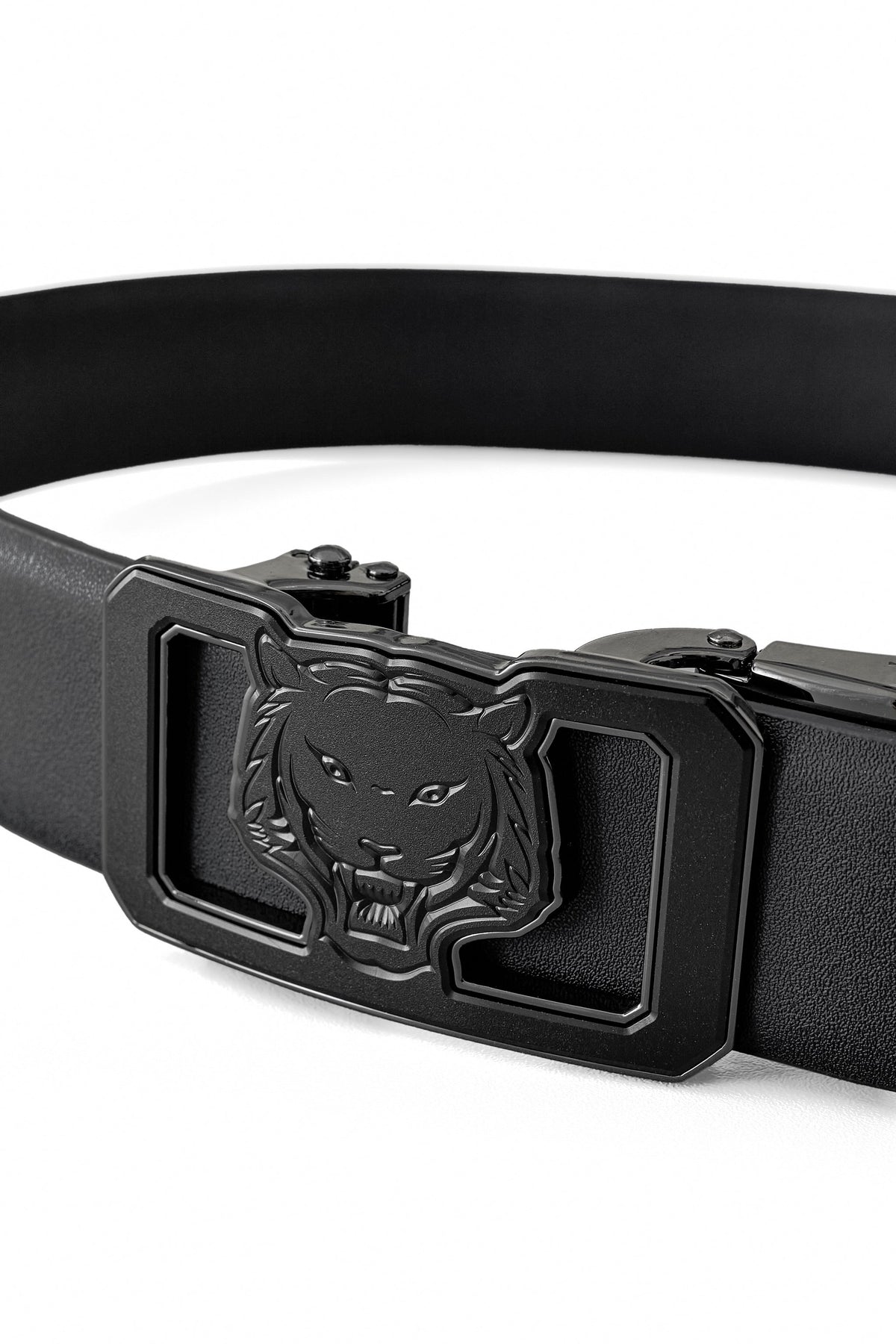 Flat Leather Lion Auto BKL Belt – Gunmetal GUN/BLACK