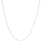 Solid 14K Yellow Gold 0.75mm Classic Box Chain Necklace. Unisex Chain - Size 16 Inches