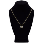 Morning Butterfly Cubic Zirconia Pendant With Necklace Set 14K Gold Filled