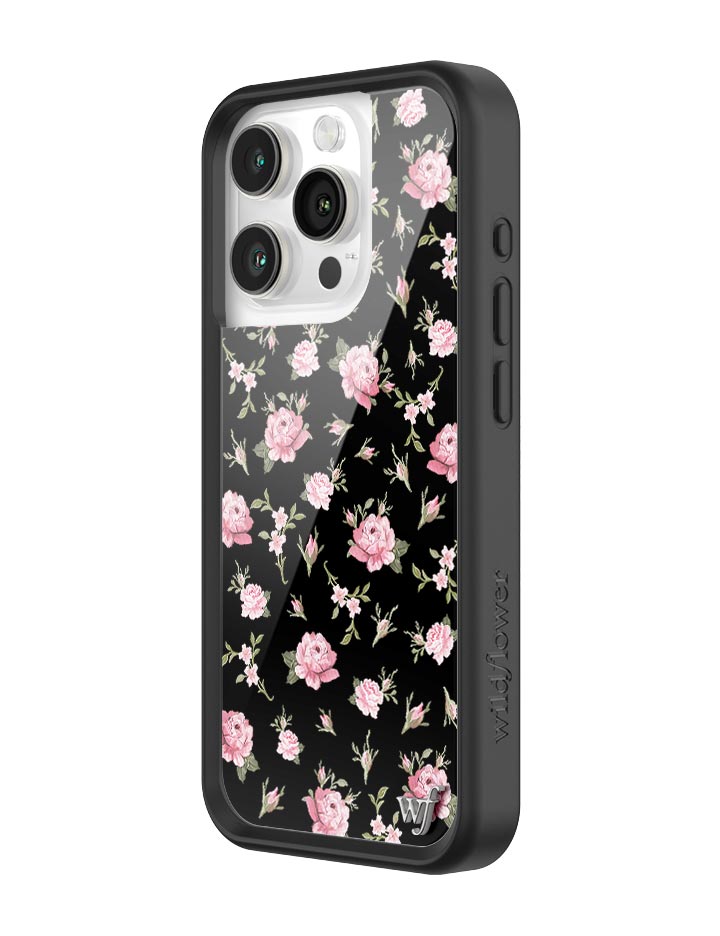 Black and Pink Floral iPhone Case