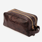 The Belluno Brown Python Leather Men’s Essentials Bag