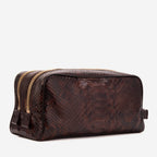The Belluno Brown Python Leather Men’s Essentials Bag
