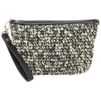 Julia - Black and White Zip Top Clutch