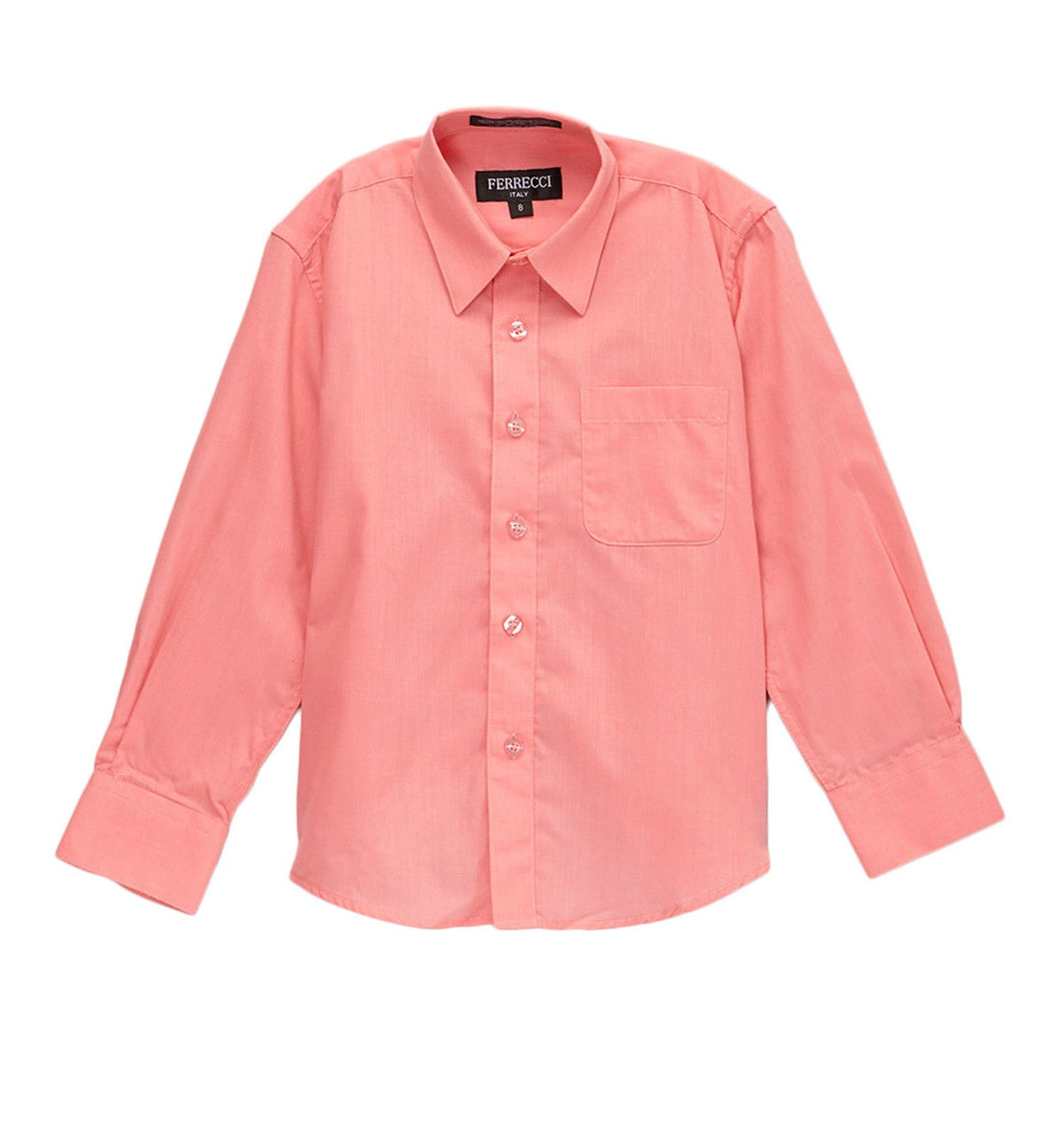 Boys Coral Dress Shirt - Kids Formal Shirt with Spread Collar, Sizes 4-20 | Ferrecci
