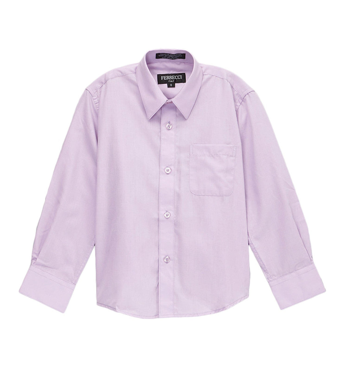 Boys Lilac Dress Shirt - Kids Formal Shirt with Spread Collar, Sizes 4-20 | Ferrecci