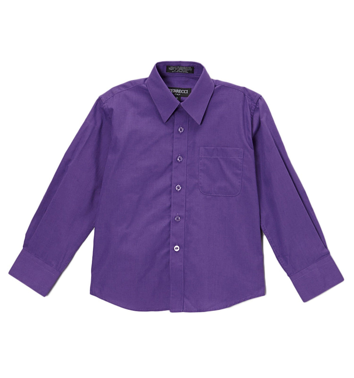 Boys Purple Dress Shirt - Kids Formal Shirt with Spread Collar, Sizes 4-20 | Ferrecci