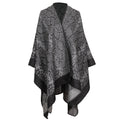 Reese - Womens Jacquard Snake Open Front Poncho