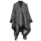 Reese - Womens Jacquard Snake Open Front Poncho