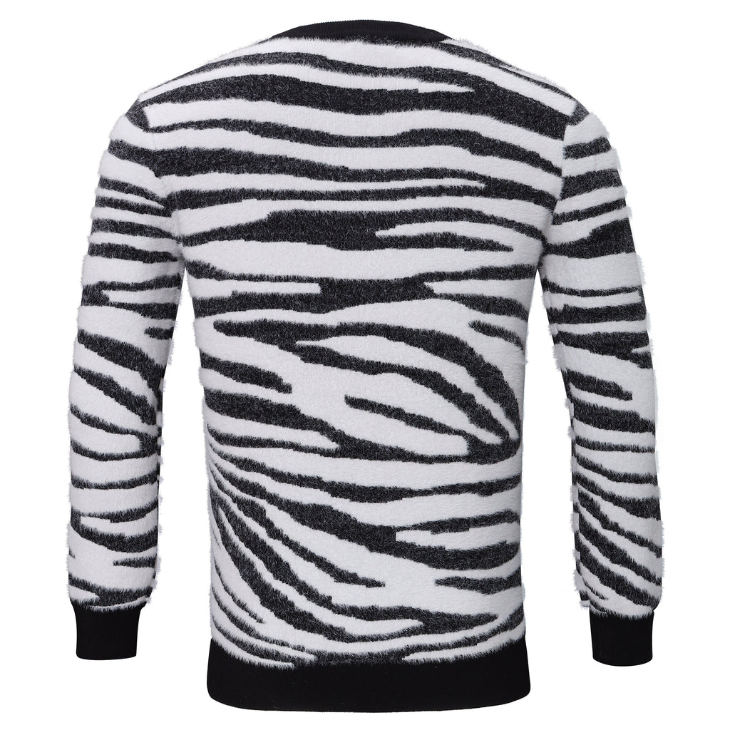 Barocco Wild Ride Men's Crew Neck Sweater - White/Black