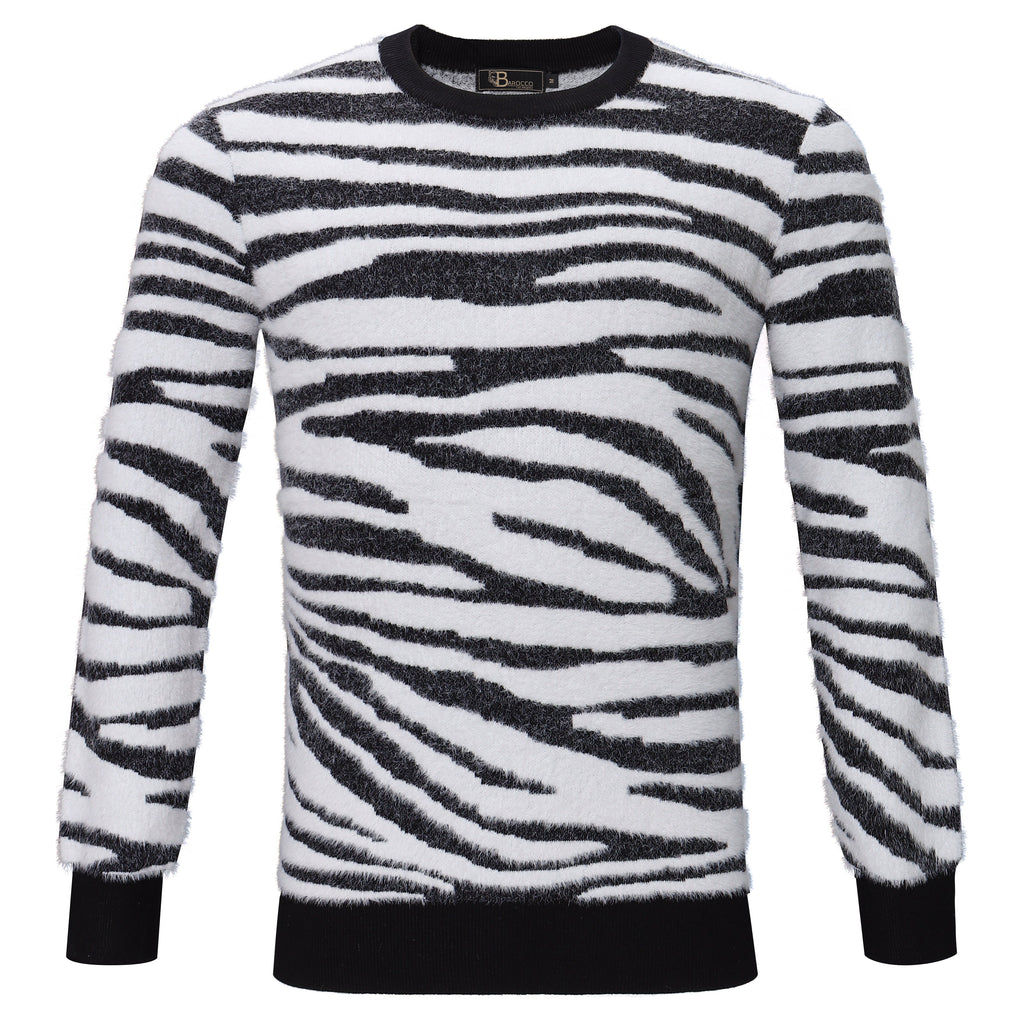 Barocco Wild Ride Men's Crew Neck Sweater - White/Black