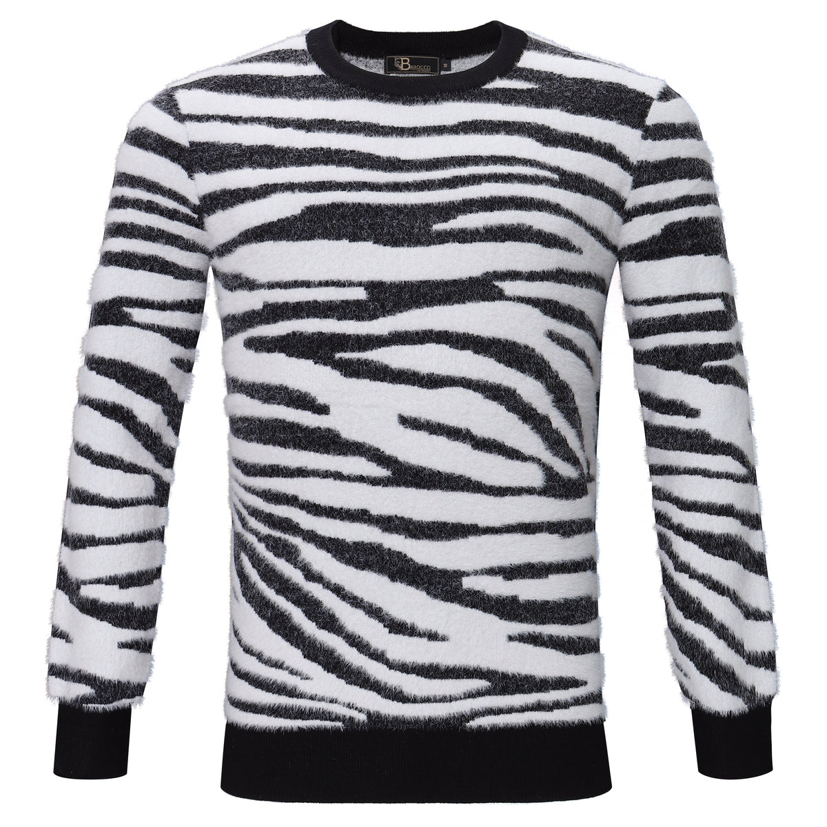 Barocco Wild Ride Men's Crew Neck Sweater - White/Black