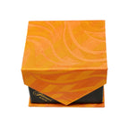 Men's Orange Geometric Pattern Design 4-pc Necktie Box Set