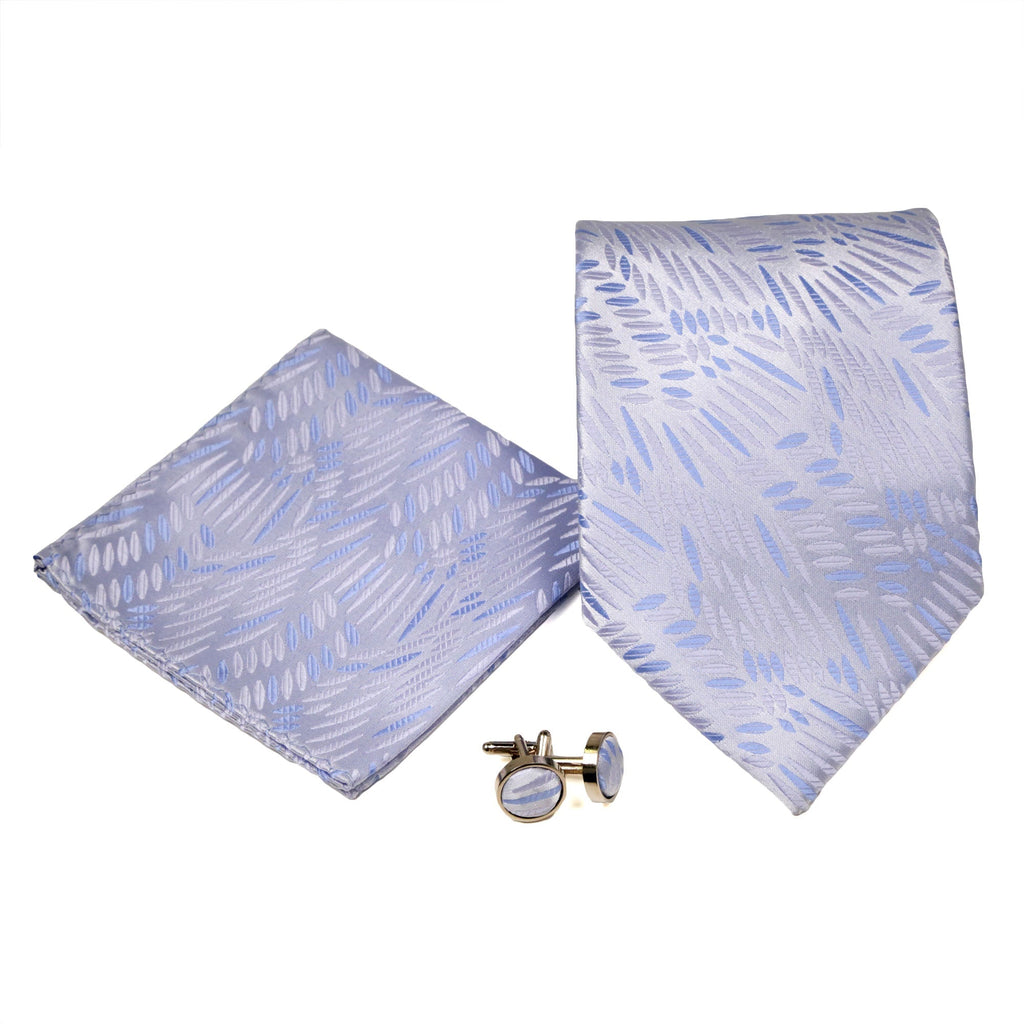 Men's Grey Lavender Scattered Pattern Design 4-pc Necktie Box Set