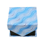 Men's Light Blue Wavy Pattern Design 4-pc Necktie Box Set