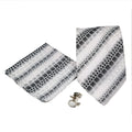 Men's Grey Geometric Pattern Design 4-pc Necktie Box Set