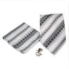 Men's Grey Geometric Pattern Design 4-pc Necktie Box Set