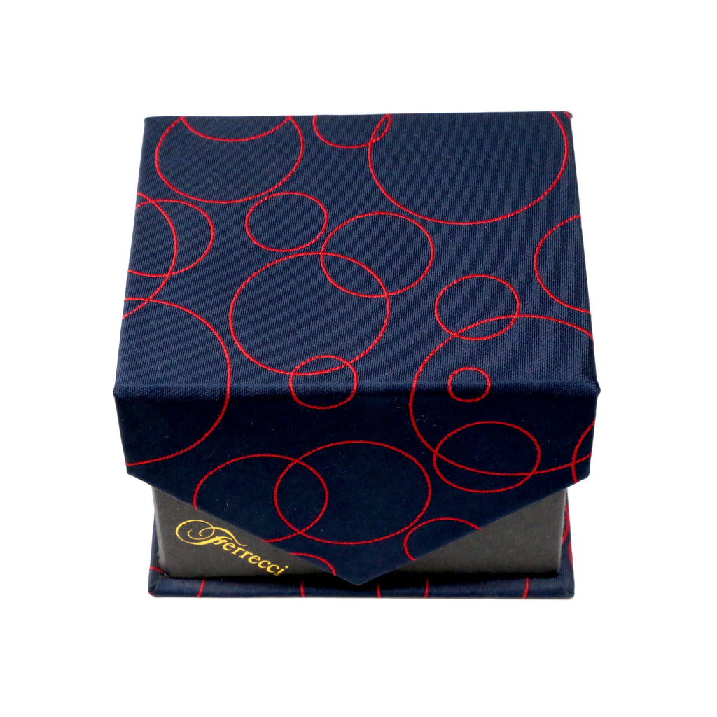 Men's Navy-Red Bubbly Pattern Design 4-pc Necktie Box Set