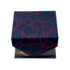 Men's Navy-Red Bubbly Pattern Design 4-pc Necktie Box Set
