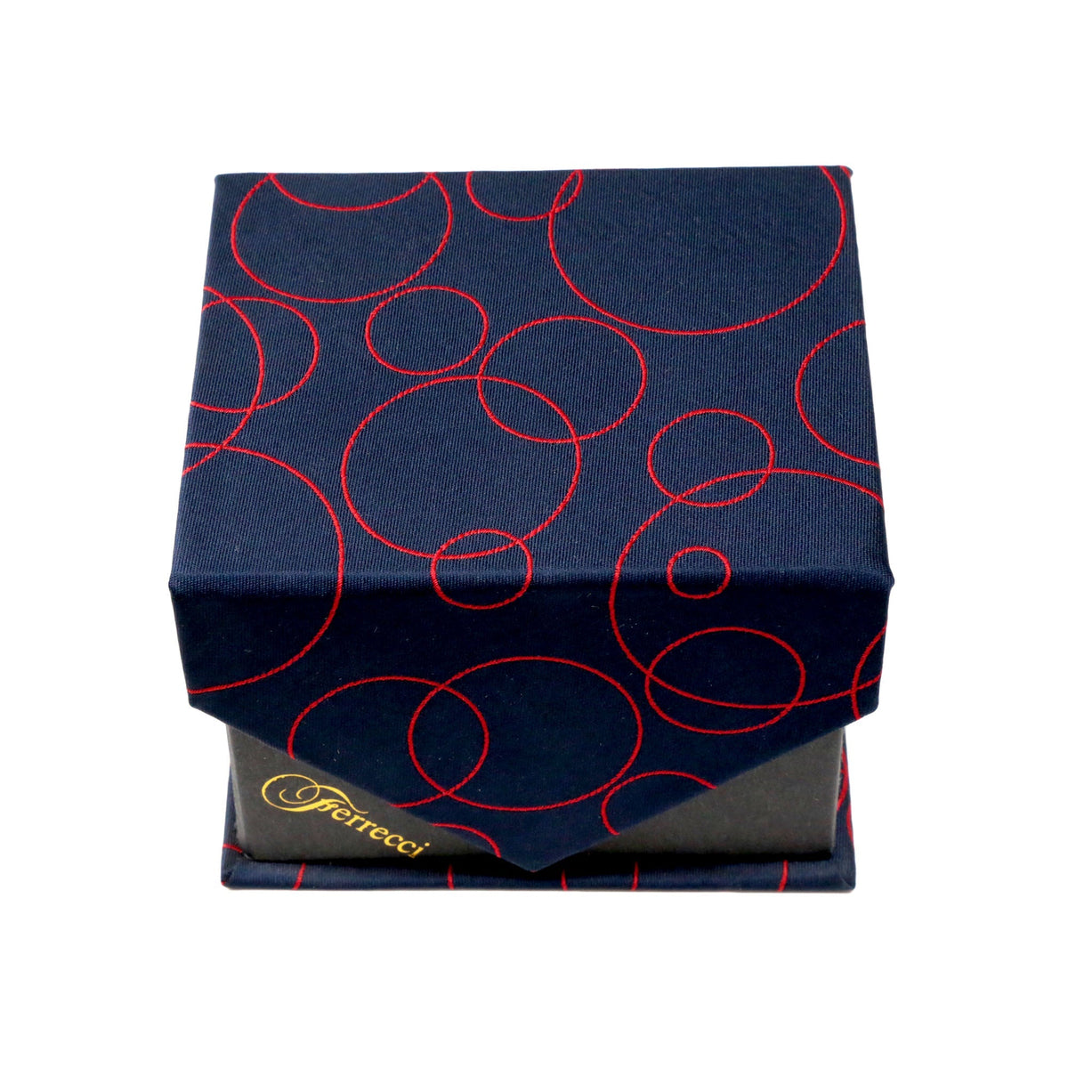 Men's Navy-Red Bubbly Pattern Design 4-pc Necktie Box Set
