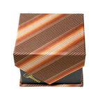 Men's Classic Brown-White Pattern Design 4-pc Necktie Box Set