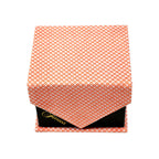 Men's Orange Squared Geometric Pattern Design 4-pc Necktie Box Set
