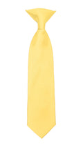 Boys 13" Premium Yellow Clip On Necktie