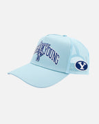 BYU Powder Blue Embroidered Trucker Hat