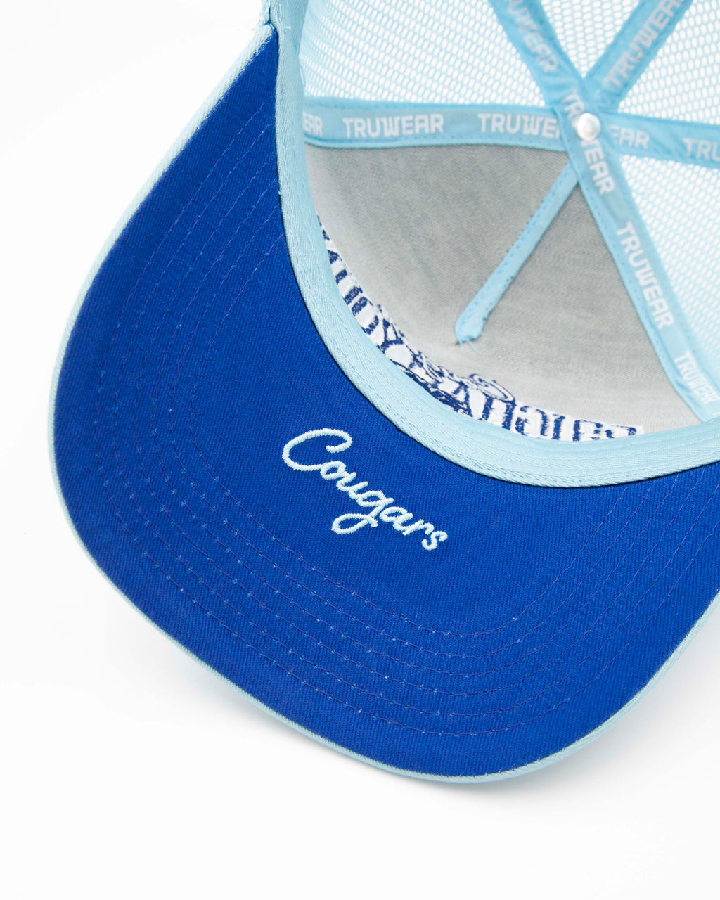 BYU Powder Blue Embroidered Trucker Hat