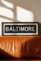 Framed Baltimore Maryland Bus Scroll