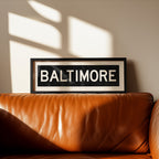 Framed Baltimore Maryland Bus Scroll